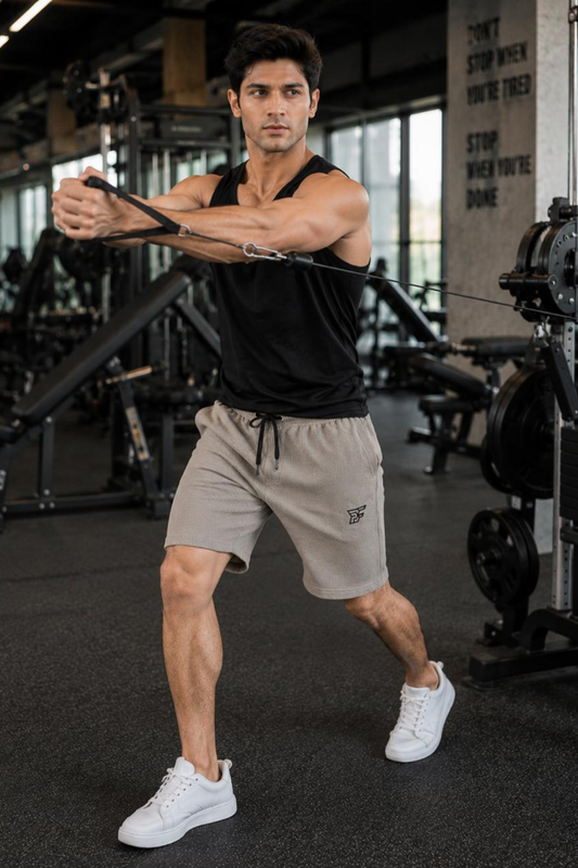Bro's Fashion Aura Men's Pleated Shorts - SKIN