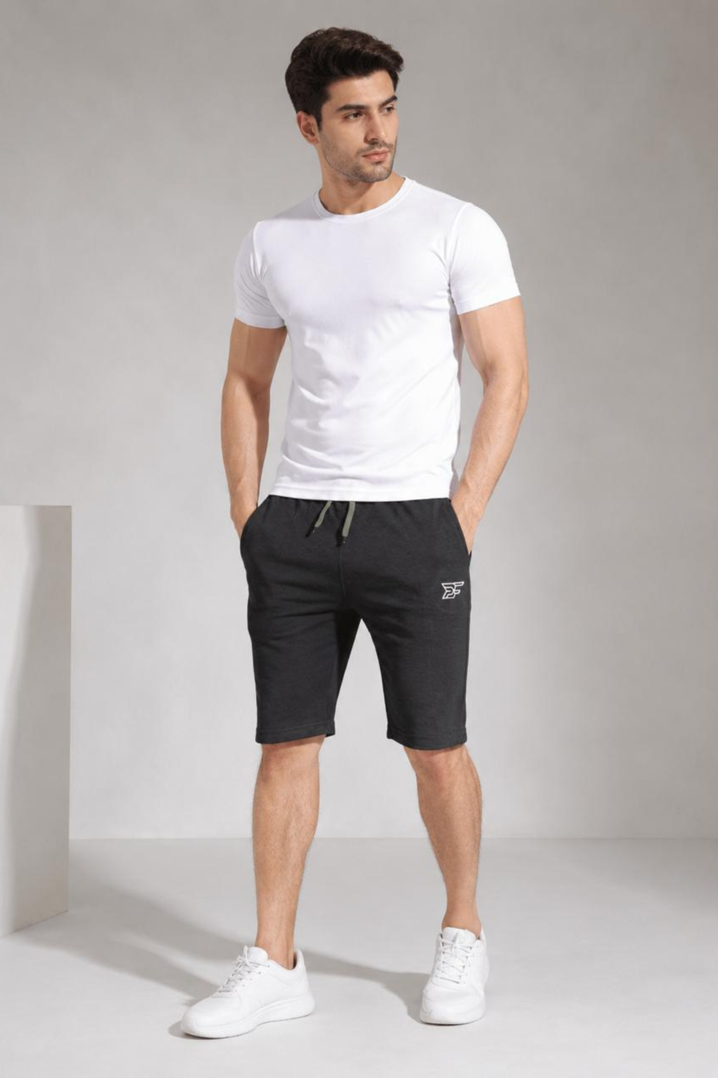 Bro's Fashion Aura Men's Pleated Shorts - Charcol