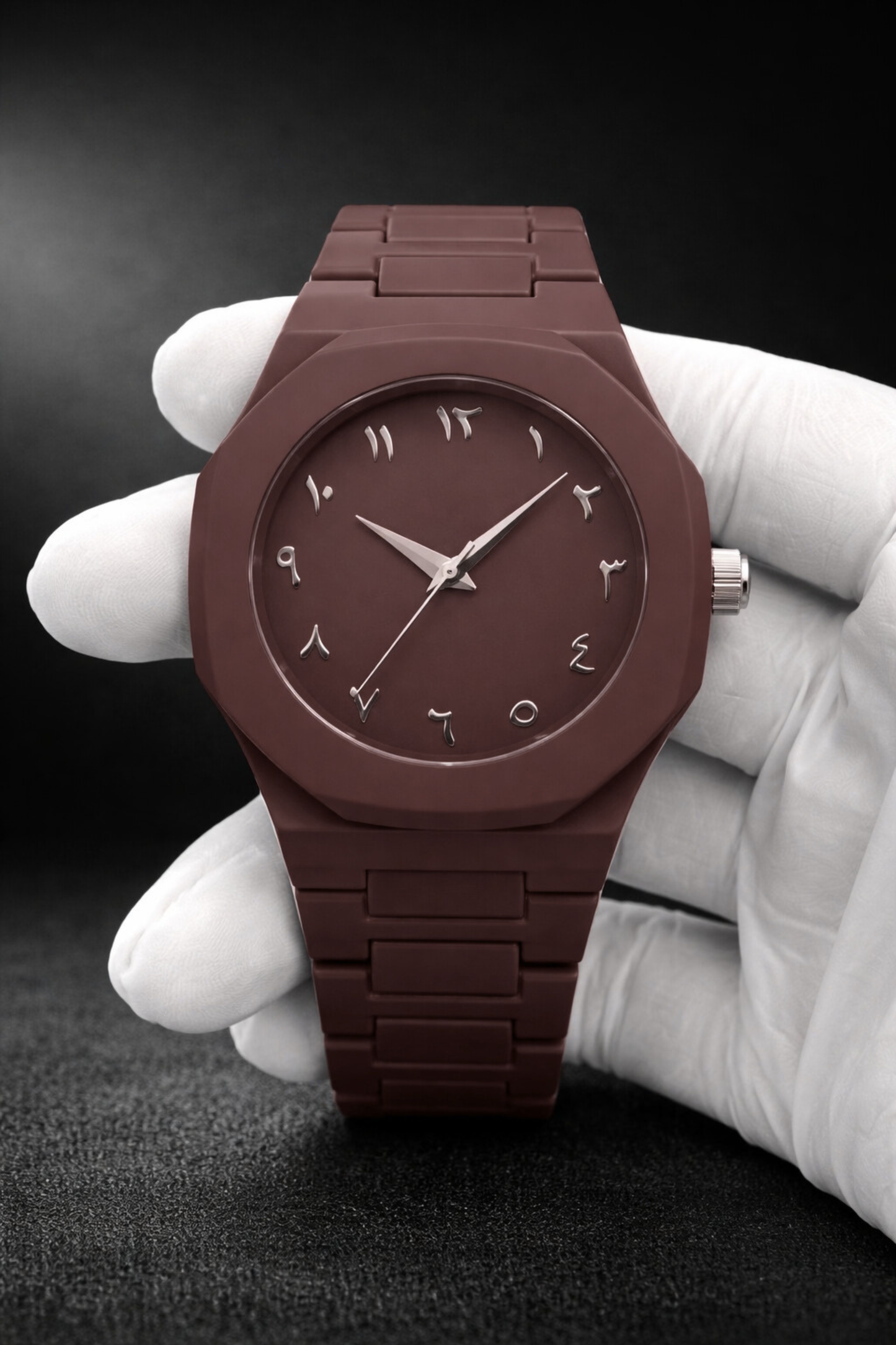 Stylish Arabic Aura Watch At Bro's Fashion - Coffee Brown