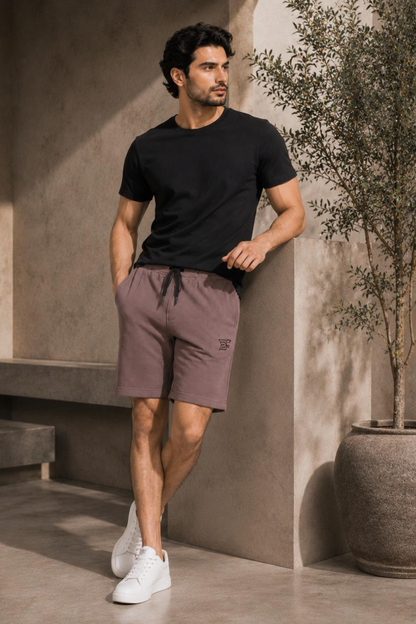 Bro's Fashion Aura Men's Pleated Shorts - Brown