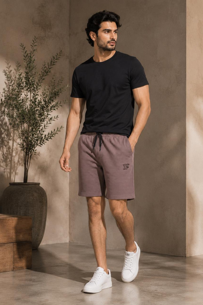 Bro's Fashion Aura Men's Pleated Shorts - Brown