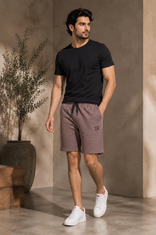 Bro's Fashion Aura Men's Pleated Shorts - Brown